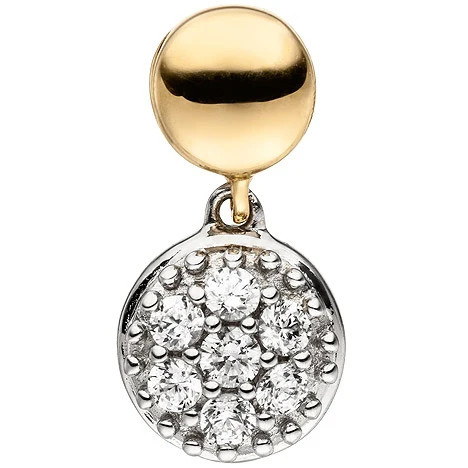 Colfem Anhänger 375 Gelbgold, Weißgold, bicolor, 7 Zirkonia, Unisex - Bild 1