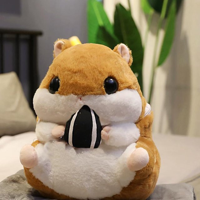 Yiran Health & Beauty Hamster Plüschtier, 3 in 1 Handwärmer mit Decke, Kissen - Bild 1