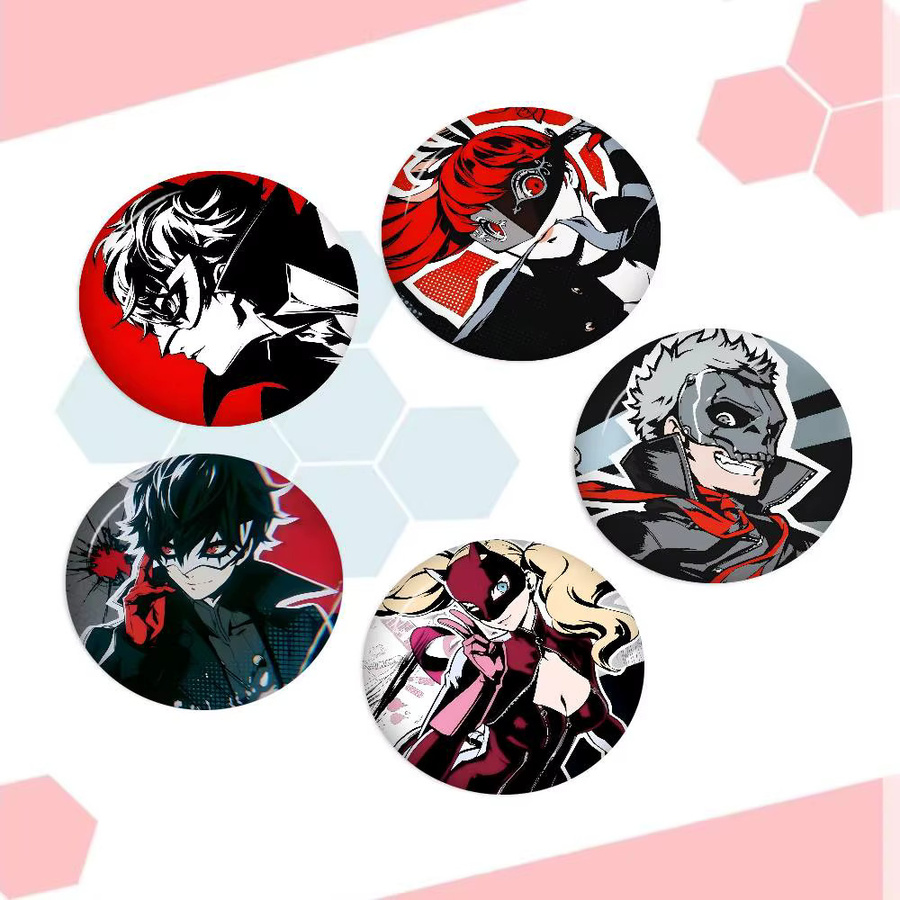 Mesuca Persona 5 Anstecknadel, rundes Metallabzeichen, Bunt / Mehrfarbig - Bild 2