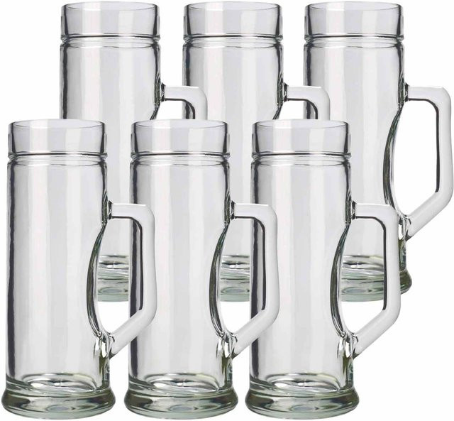 Stölzle Lausitz Bierkrüge Premium aus Glas, transparent, 6er Set, 500 ml pro Krug - Bild 1