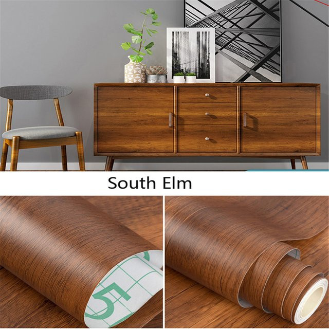 Selbstklebende Kontaktfolie mit Holzmaserung in Braun von Luck Amy, abnehmbare Vinylfolie für Möbel und Küchenschränke - Bild 1