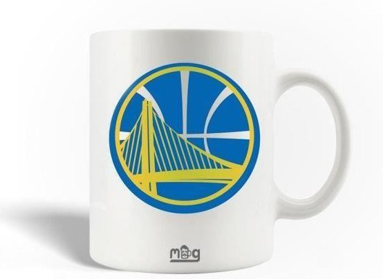 MANIACASE Keramiktasse Golden State Warriors in Weiß, 300 ml - Bild 1