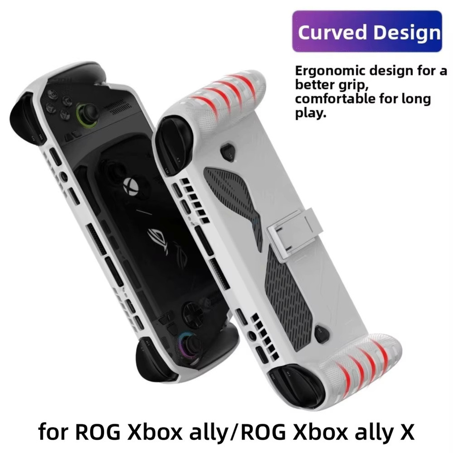 Stoßfeste TPU-Schutzhülle mit integriertem Ständer für ROG Ally und ROG Ally X in Weiß - Bild 4