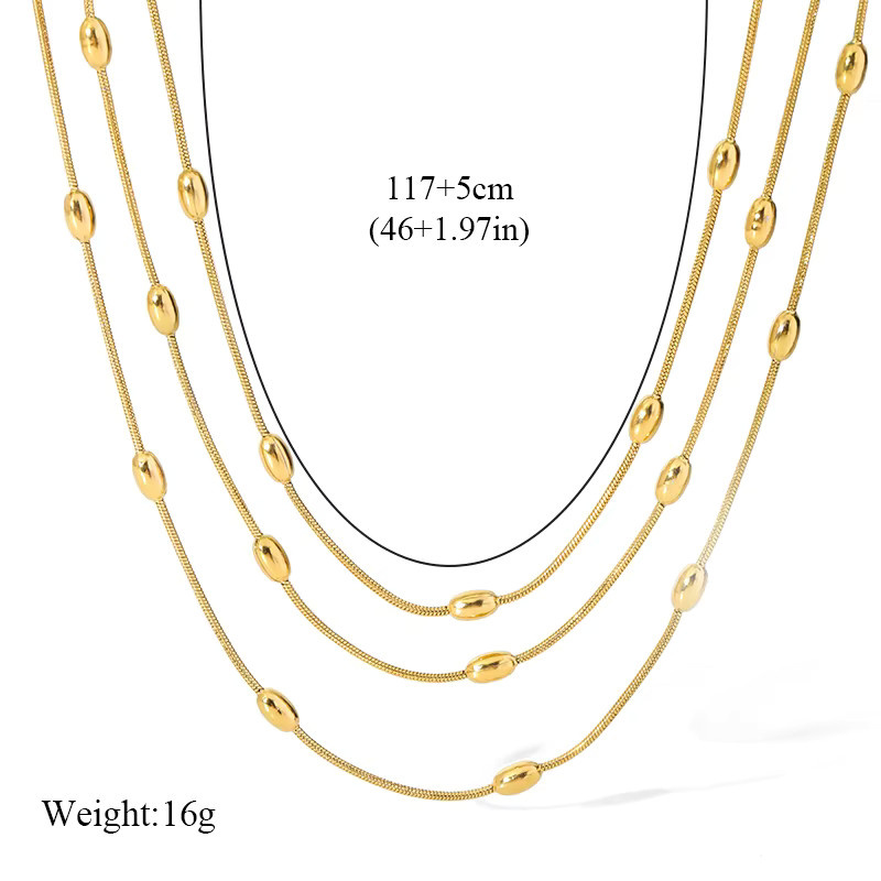 EILIECK Halskette Multi Schichten, Edelstahl, Gold Silber Farbe, Damen - Bild 1