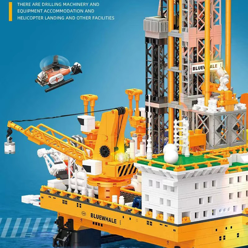 Offshore-Ölbohrbrunnen-Bausteine, Modellbausteine, mit beleuchteter Bohrplattform, 3271 Stück, ab 14 Jahren - Bild 3