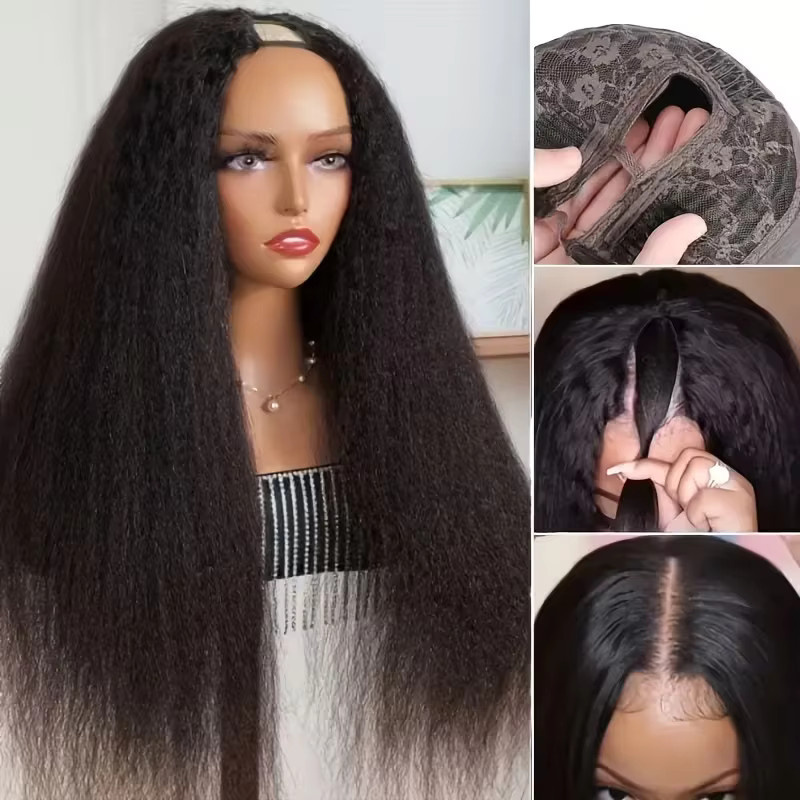 Liqusee Kinky Straight V-Part Perücke, Natur Schwarz, Clip-in, Damen - Bild 2