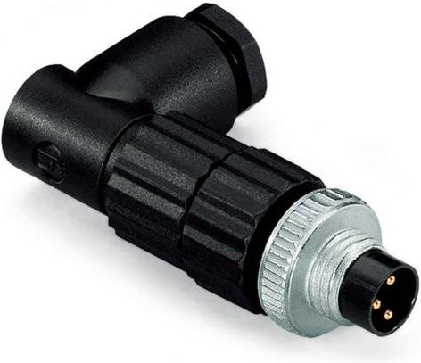 WAGO 756-9105/030-000 Sensor-Aktor-Steckverbinder M8 Stecker gewinkelt unkonfektioniert Polzahl 3 Schwarz - Bild 1