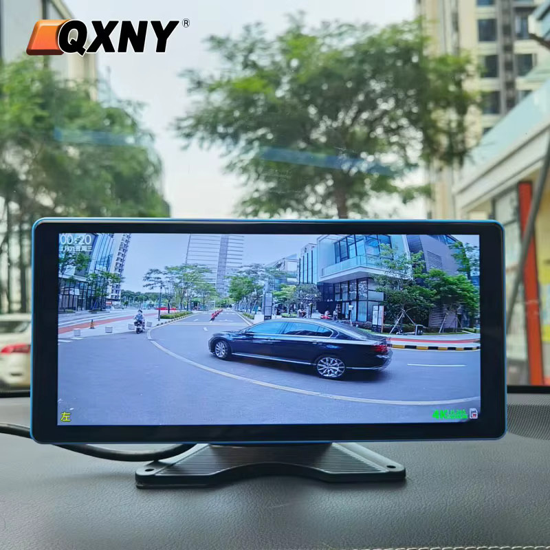QXNY 4-Kanal DVR Monitor mit 10,36 Zoll Touchscreen und Rückfahrkamera für LKW und Fahrzeuge, Full HD 1080P, Schwarz, mit FM MP5 und Mirrorlink Unterstützung - Bild 3