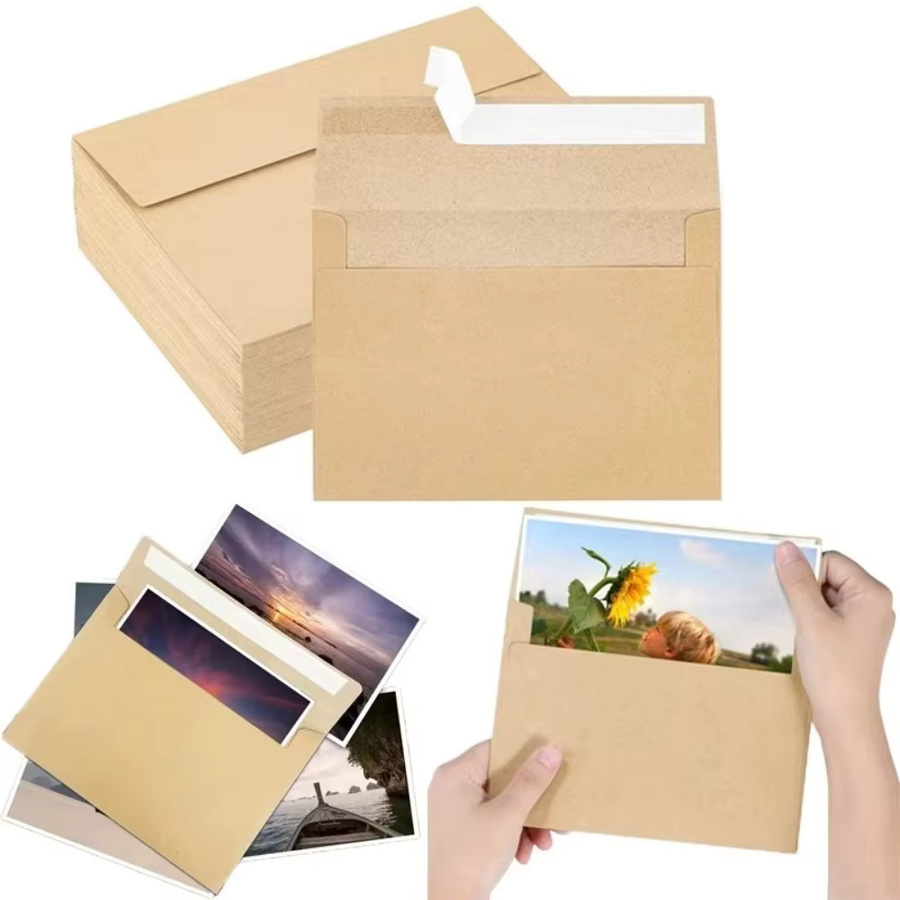 20 Stück selbstklebende Kraftpapier-Umschläge in Braun und Weiß zur Geschenkverpackung und für Grußkarten - Bild 2
