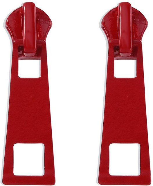KaiTingu Ohrringe, Zipper Stud, Geometrie, rot, Damen - Bild 1