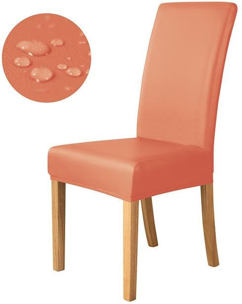 Wasserdichter Stretch-Stuhlbezug aus Kunstleder von Yiran Furniture in Orange für Esszimmerstühle - Bild 1