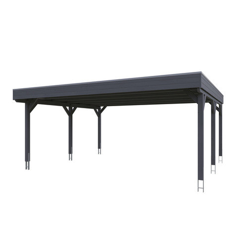 Skan Holz Carport Grunewald aus Fichten-Leimholz mit Aluminiumdach in Grau, B: 622 cm, T: 554 cm, H: 255 cm - Bild 3
