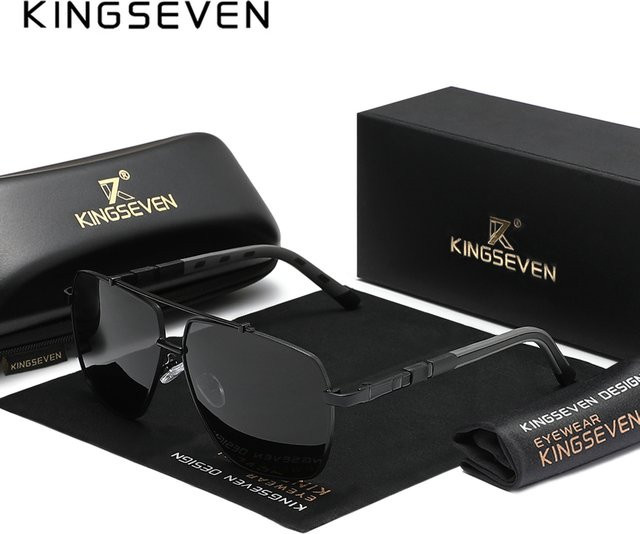 KINGSEVEN Sonnenbrille Aviator, Herren, Vollrand, Aluminium - Bild 1