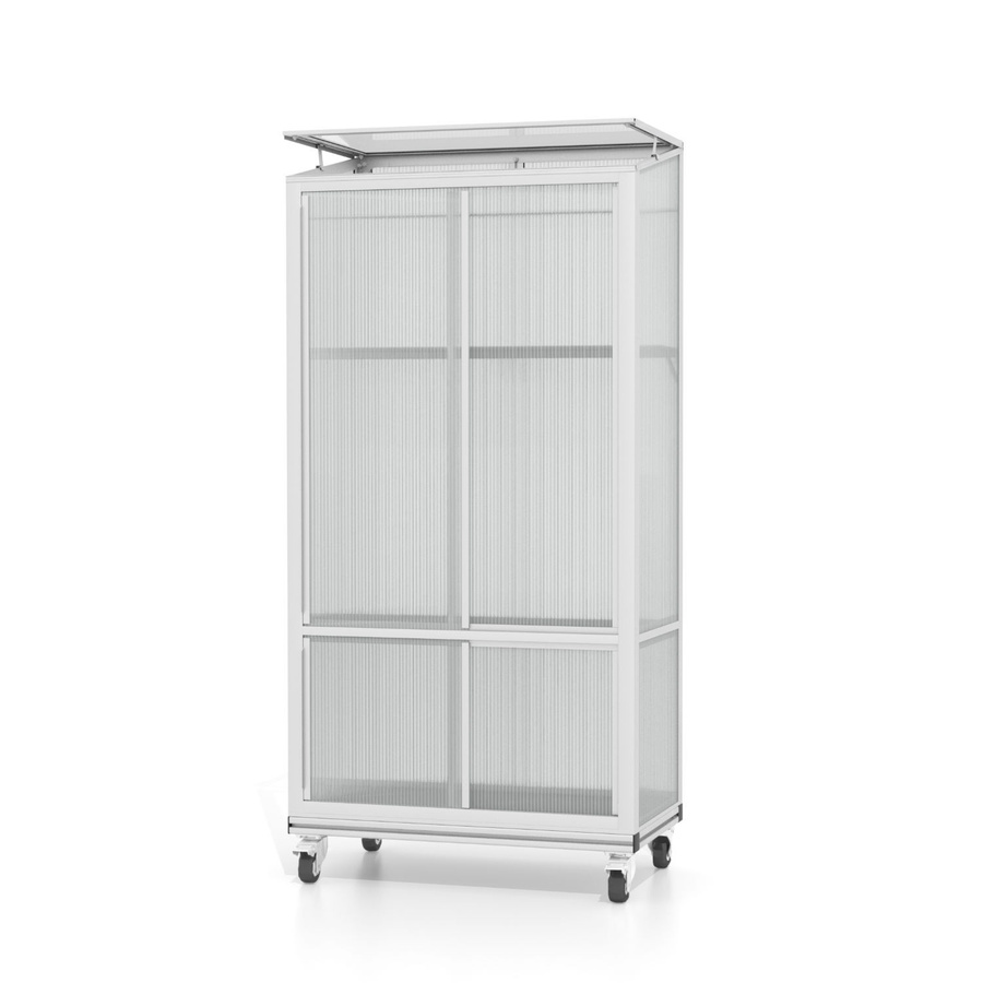 Vitavia Balkongewächshaus Polis mit Rollfundament, Aluminium eloxiert, Hohlkammerplatten und Doppelschiebetür, B/T/H: 81,2 x 42,8 x 165,5 cm - Bild 2