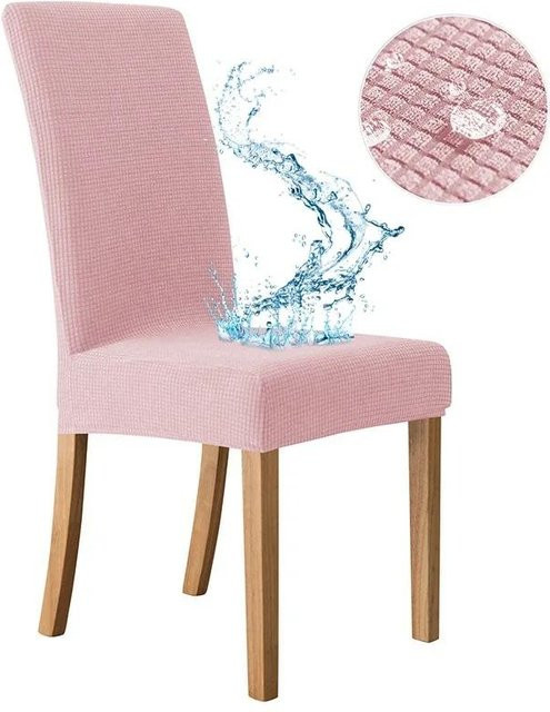 Stuhlhussen für Esszimmerstühle mit hoher Rückenlehne in Pink, verstellbarer Spandex-Bezug aus Polyester und Elasthan für große Stühle - Bild 1