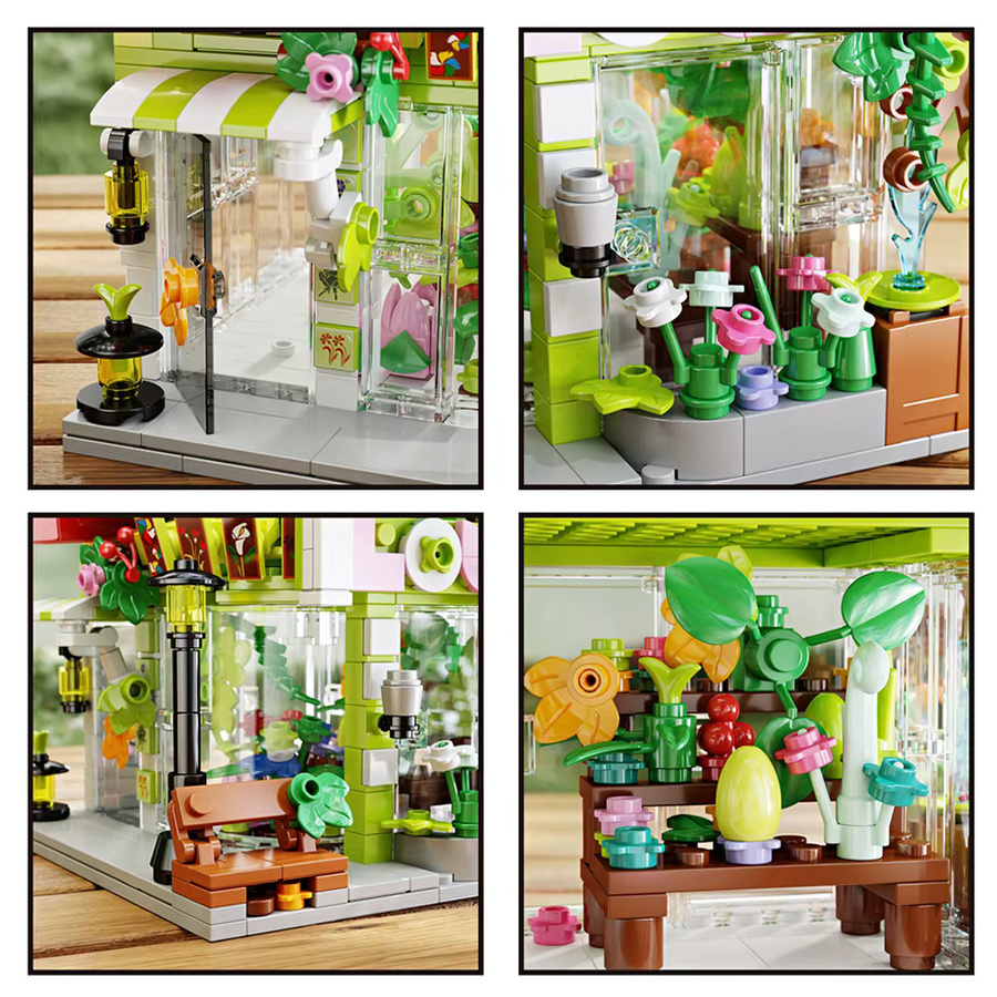CETYL Kreatives Baustein-Set Ecke Blumenladen mit 741 Teilen, Mehrfarbiges pädagogisches Spielzeug für Experten ab 6 Jahren - Bild 3