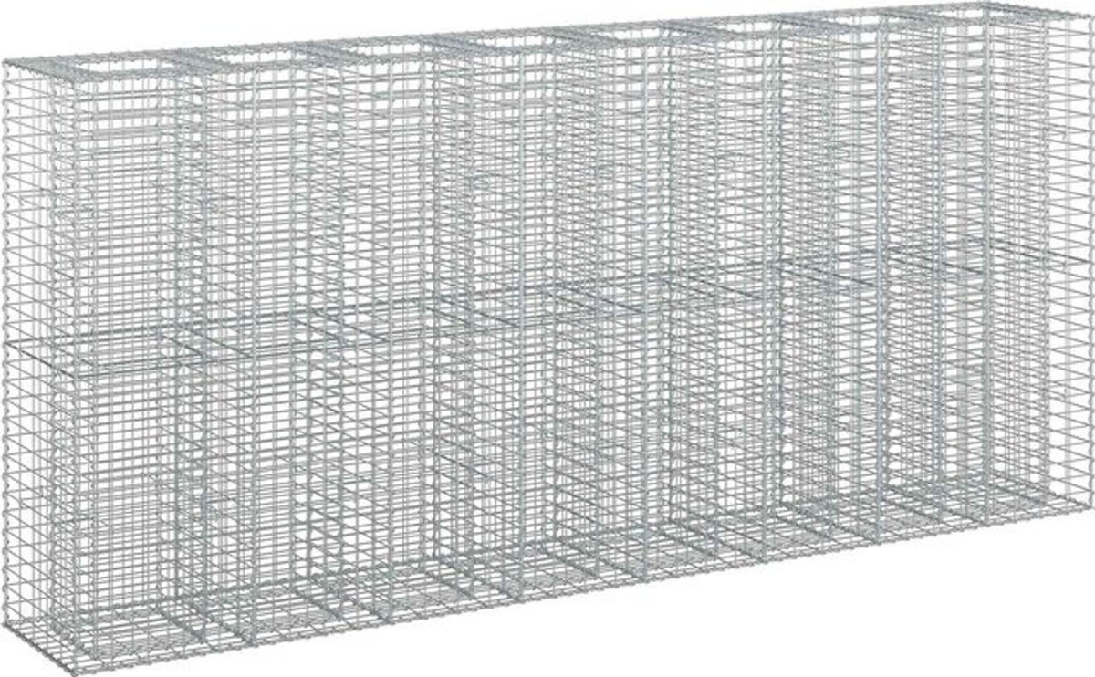 vidaXL Gabionen Hochbeet Set aus Metall in Silber, 4 Stück, H x B x T: 150 x 330 x 50 cm - Bild 1