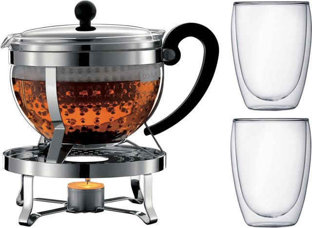 Bodum Chambord Teebereiter-Set in Silber und Transparent, B/T/H: 32,5 x 25,8 x 22,7 cm - Bild 1