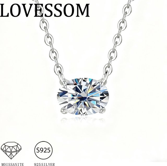 LOVESSOM Halskette, 925 Silber, Moissanit, Unisex - Bild 1