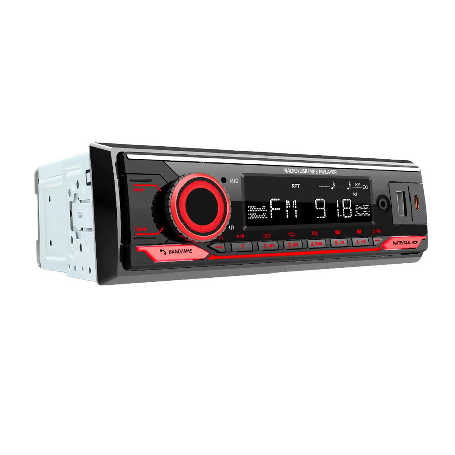 Grandnavi 1-DIN Stereo MP3-Player mit Bluetooth, USB-C, AUX und Sprachassistent in Schwarz - Bild 7