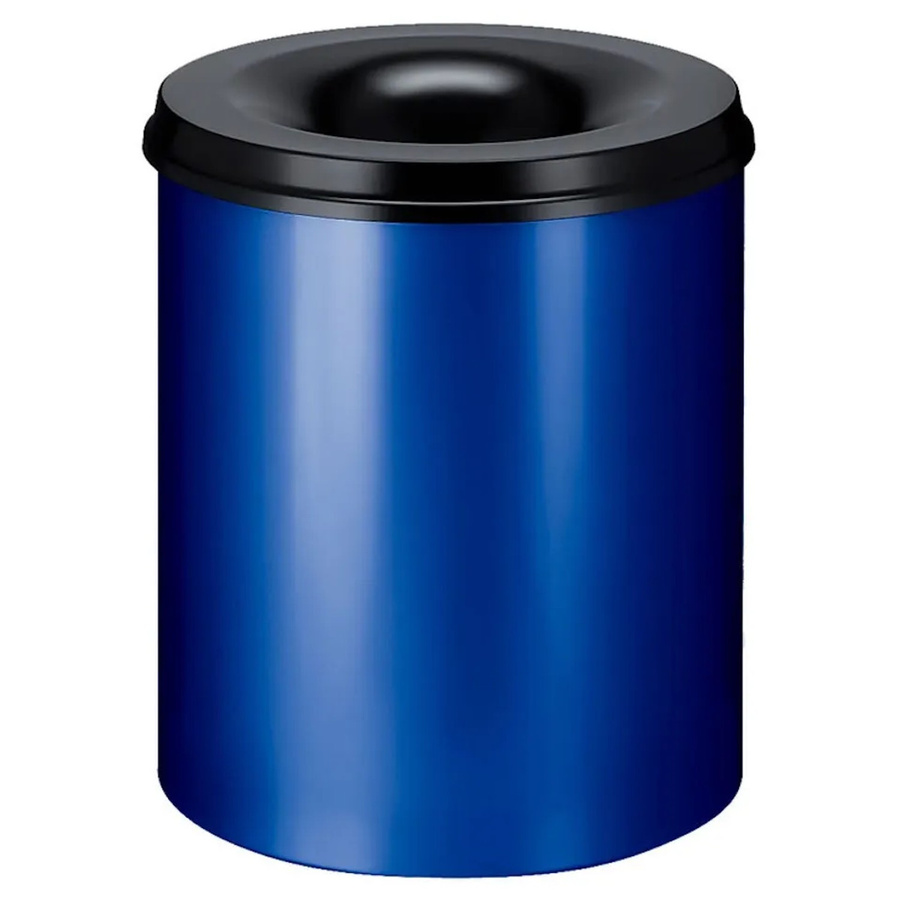 PROREGAL Selbstlöschender Papierkorb und Abfallsammler aus Metall, 80 Liter, Blau-Schwarz, H x Ø: 54 x 47 cm - Bild 2