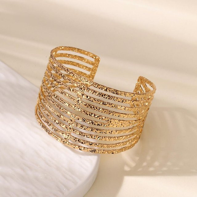 YIRAN Armband Bangle, Edelstahl, Gold, Damen, Vintage - Bild 1