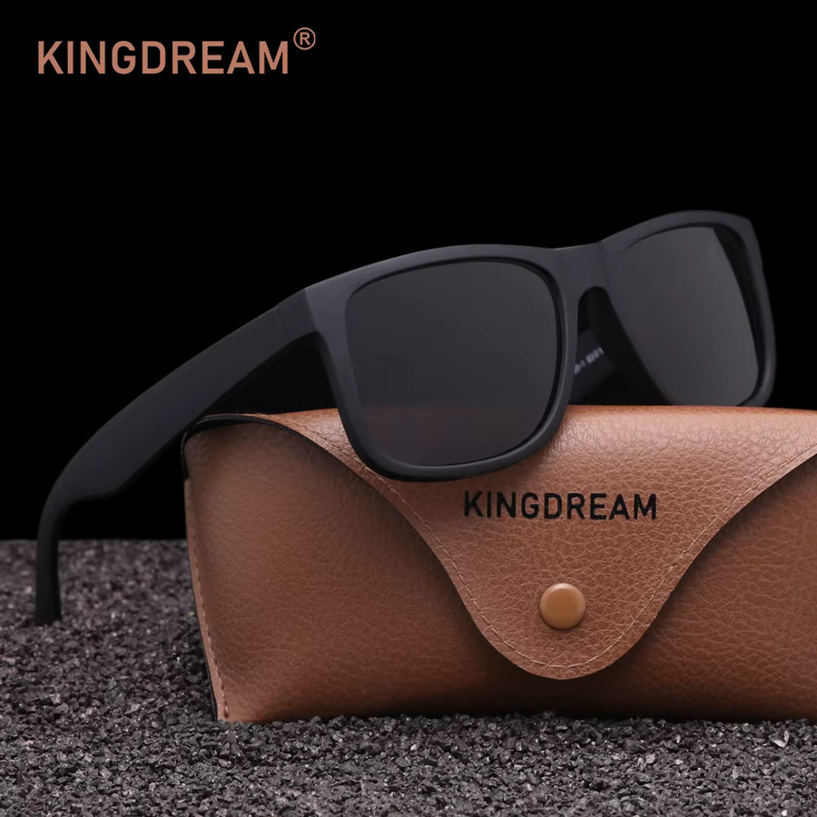 KINGDREAM Sonnenbrille, quadratisch, Vollrand, Kunststoff, schwarz, Unisex, polarisiert - Bild 1