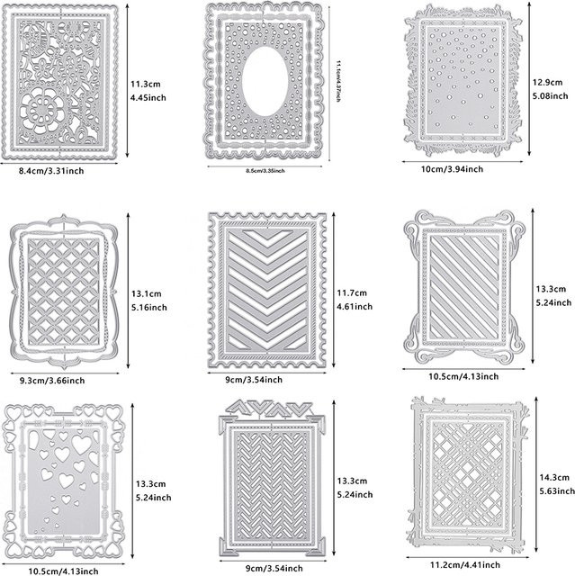 Quadratische Metall-Schneidform für Scrapbooking und Bastelarbeiten in Silber - Bild 1