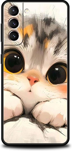 Süße Katzen-Handyhülle aus weichem TPU für Samsung Galaxy S20, S21, S22, S23, S24, S25, S26 FE Ultra Edge Plus 5G in Multicolour - Bild 1