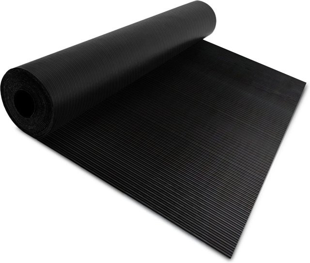 Karat Gummiläufer Fein Gerippt Universal Gummimatte aus SBR in Schwarz B/T/H: 200 x 100 x 0,3 cm - Bild 1