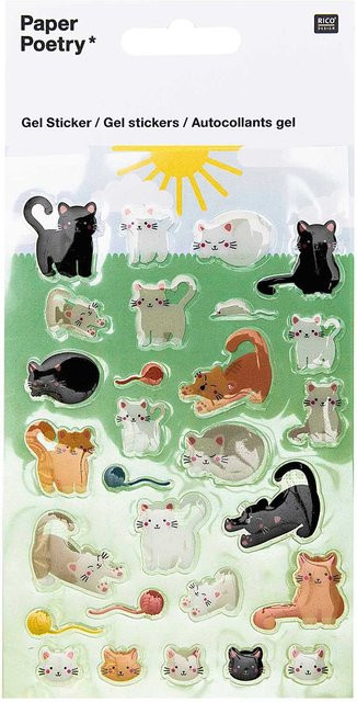 Rico Design Paper Poetry Gelsticker Katzen - Bild 1