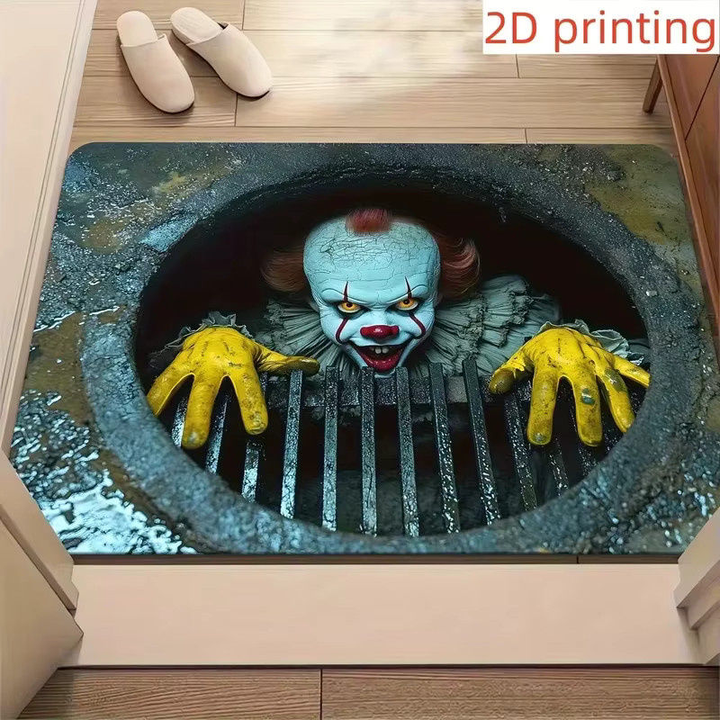 VIKAMA Gruselige Treppen-Illusions-Fußmatte, rutschfester Horror-Teppich für Halloween, B/B/H: 60,0 x 40,0 x 1,0 cm, Mehrfarbig - Bild 2