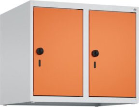 C+P Aufsatzschrank 7035/2004 mit Sicherheits-Drehriegel und 2 Abteilen, Farbe: Lichtgrau/Reinorange, B/T/H: 50 x 60 x 50 cm - Bild 1