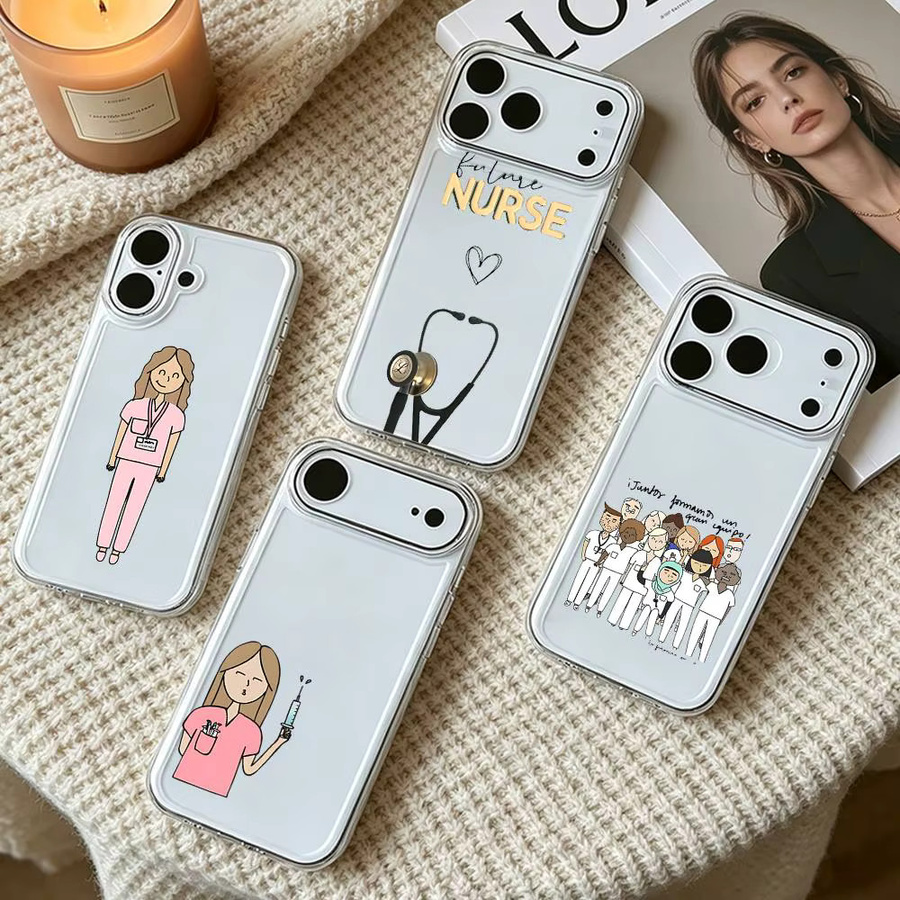 Stoßfeste Silikon-Handyhülle mit Medizin-Design für iPhone 15 14 13 12 11 Pro Max Plus Mini in Transparent - Bild 2