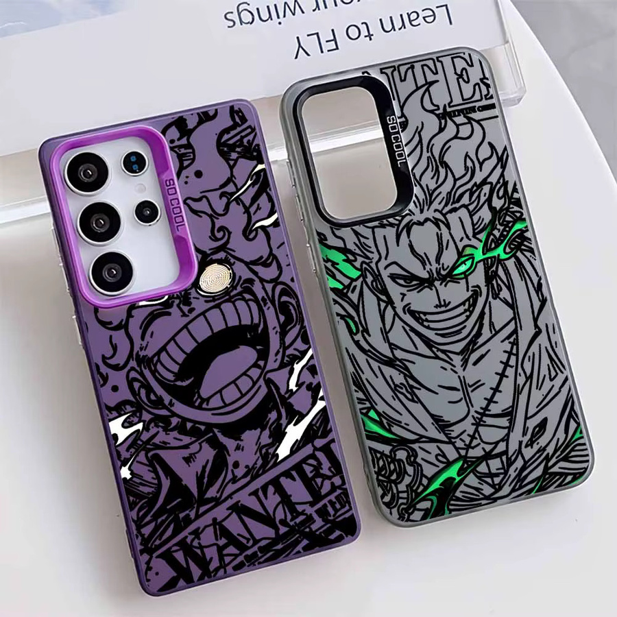 ONE PIECE Handyhülle mit Luffy und Zoro für Samsung Galaxy Modelle in Bunt und Lila - Bild 1