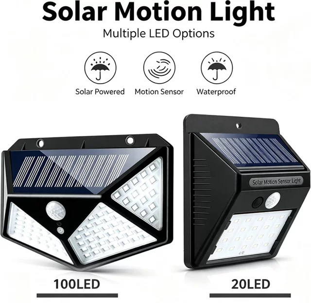XIWANGFIRE LED-Solar-Wandleuchte mit Bewegungsmelder in Schwarz für Garten und Außenbereich - Bild 1
