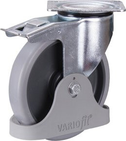 VARIOfit Bremsrolle grau aus thermoplastischem Kunststoff, B/T: 200 x 40 mm - Bild 1