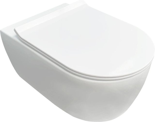 NEG Hänge-WC Uno11RK Slimline Design in Weiß, randlos und spritzwasserfrei, Keramik, B/T/H: 33,0 x 55,5 x 36,0 cm - Bild 1