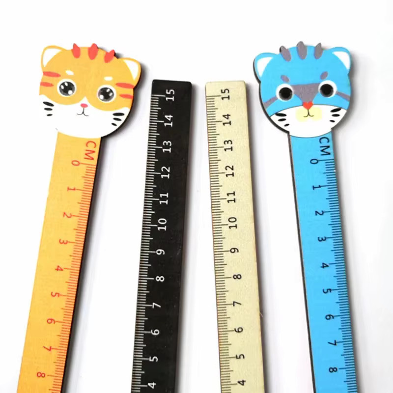 Kawaii Katzen Lineal aus Holz für Schule und Büro in Mehrfarbig - Bild 2