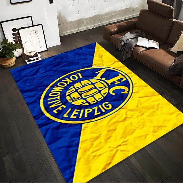 Rutschfester Teppich mit Lokomotive Leipzig Logo Design von Hue Hand Global in Blau, B/T: 70 x 100 cm - Bild 1