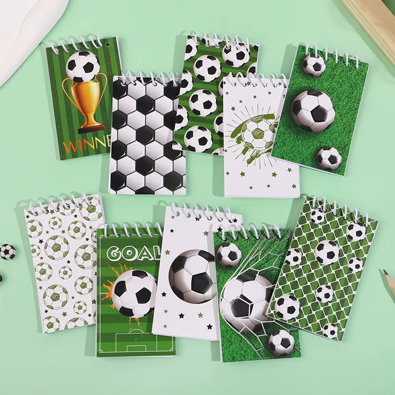 10 Stück Mini-Fußball-Spiralnotizbücher für Kinder, Softcover, Blanko-Seiten, Mehrfarbig - Bild 4