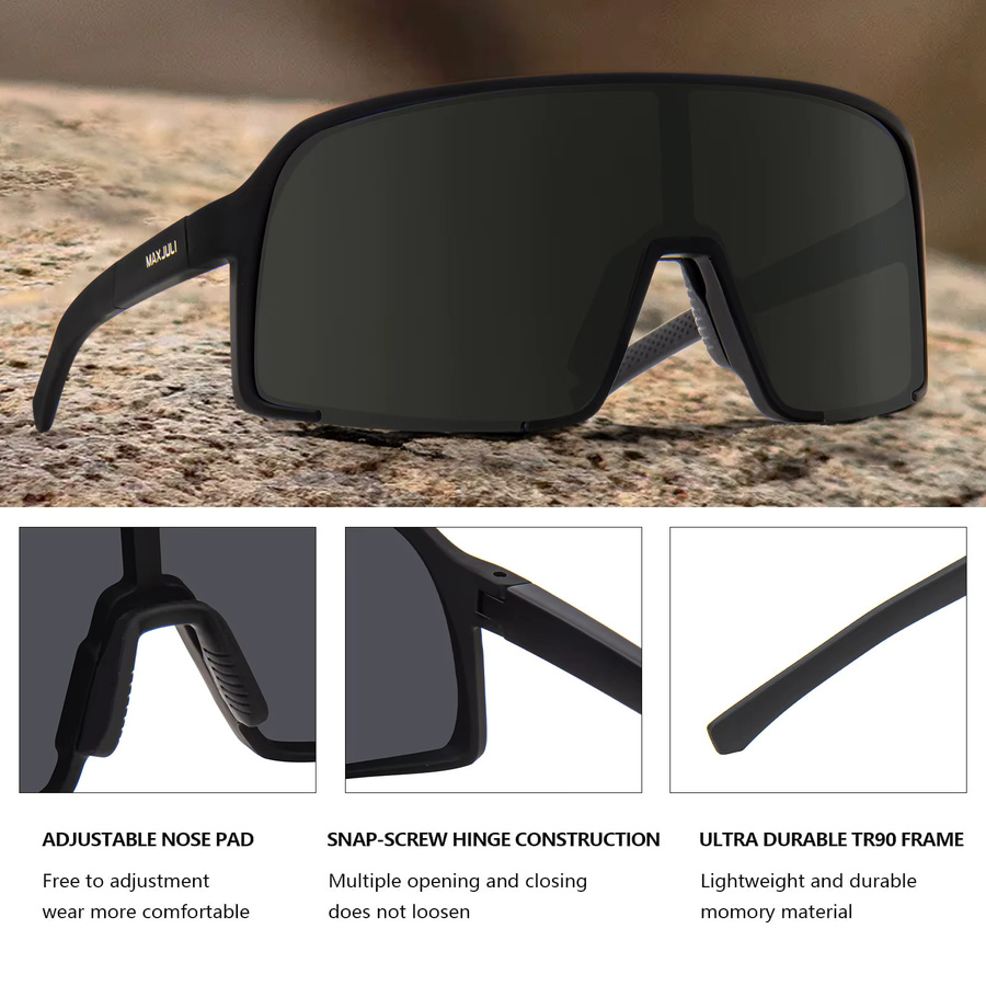 MAXJULI 8133 Sonnenbrille, polarisiert, Vollrand, Unisex, schwarz - Bild 6