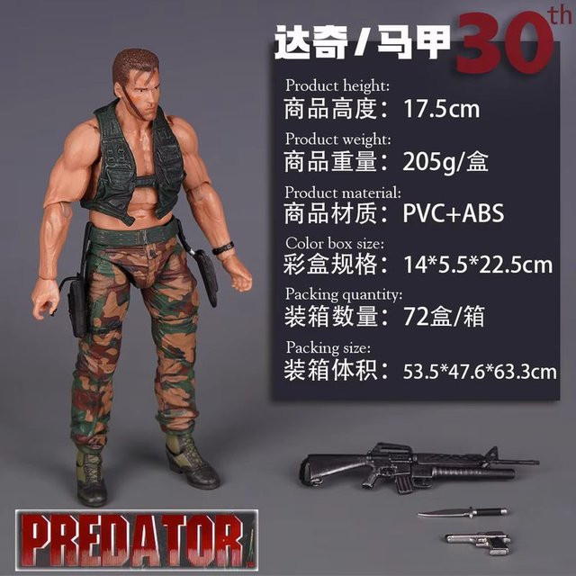 Neca Predator Jungle Extraction Dutch Actionfigur aus PVC und ABS in Camouflage für Sammler und als Desktop-Dekoration - Bild 1