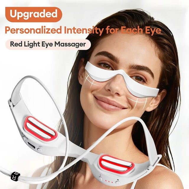 pyeeyan Elektrische Augenmassagebrille, EMS Rotlichttherapie, Unisex - Bild 1