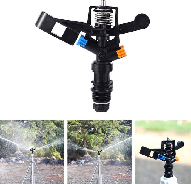 Vibratite Rocker Sprinkler Automatische rotierende Sprühdüse für die Rasenbewässerung in Schwarz - Bild 1
