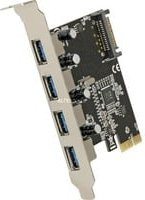 Delock USB-Erweiterungskarte PCIe mit 4x USB 3.0 SuperSpeed Anschlüssen in Schwarz (89297) - Bild 1