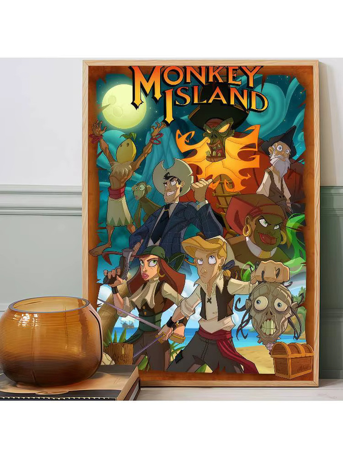 Vintage Poster Tales of Monkey Island Videospiel Wandkunst Multicolor B/H: 15,0 x 15,0 cm - Bild 7