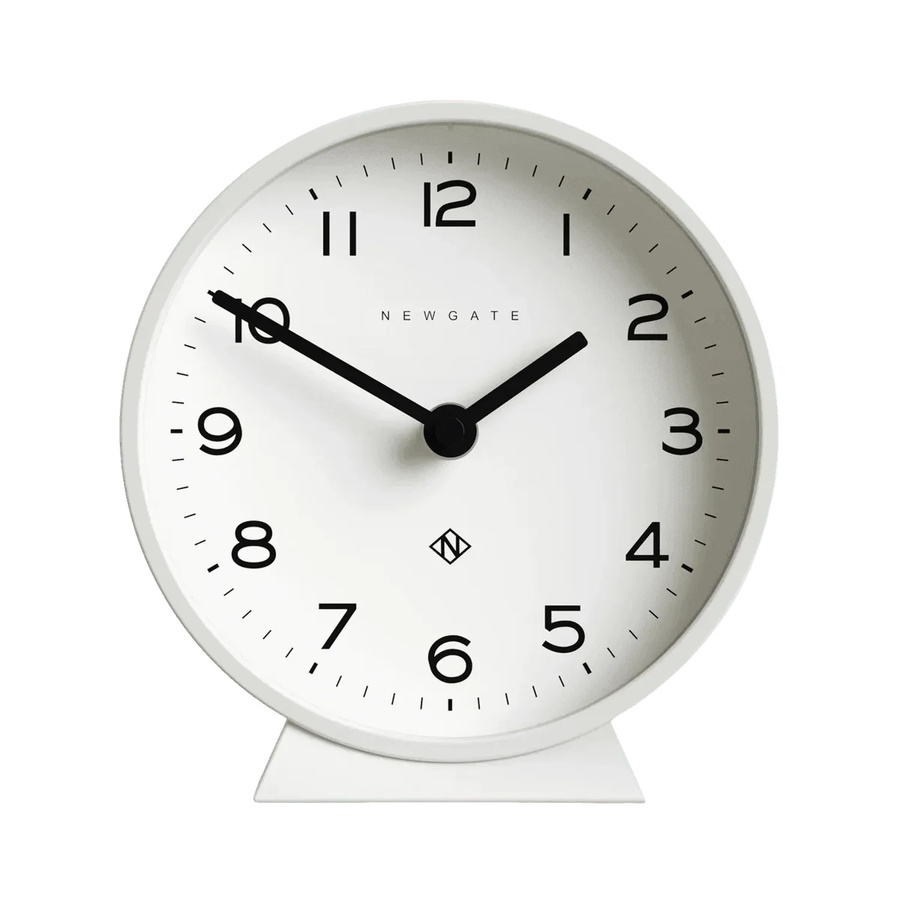 Newgate Tischuhr Echo weiß analog mit Silent-Funktion, rund, Durchmesser: 16 cm - Bild 1