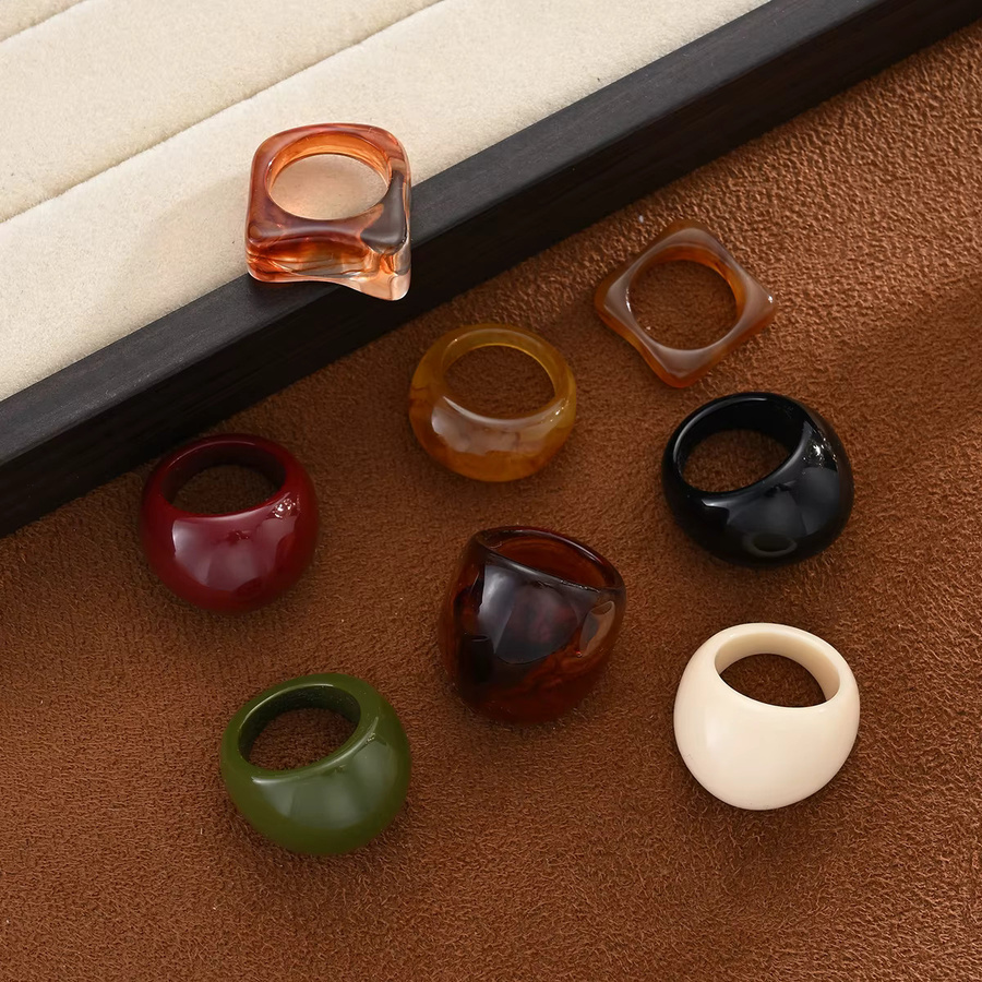 8-teiliges Ring-Set Kunststoff, Bunt, Damen, Vintage - Bild 3