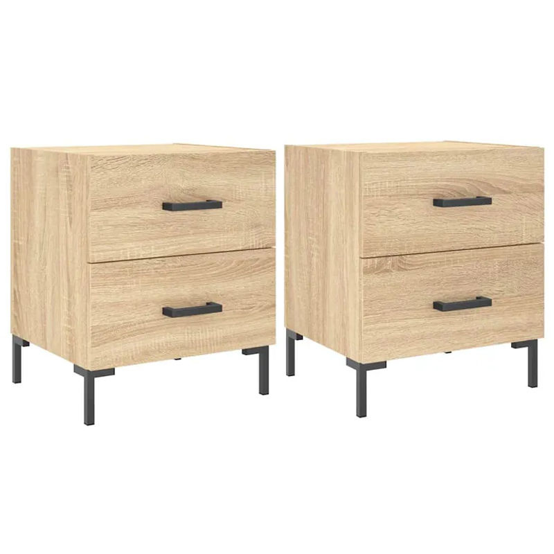 Vidaxl Nachttische 2er Set Modern Sonoma-Eiche B/T/H: 40 x 35 x 47,5 cm - Bild 2